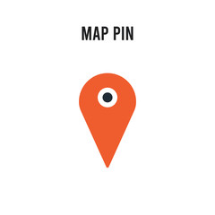 Map Pin vector icon on white background. Red and black colored Map Pin icon. Simple element illustration sign symbol EPS
