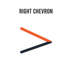 Right chevron vector icon on white background. Red and black colored Right chevron icon. Simple element illustration sign symbol EPS