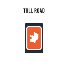 Toll road vector icon on white background. Red and black colored Toll road icon. Simple element illustration sign symbol EPS