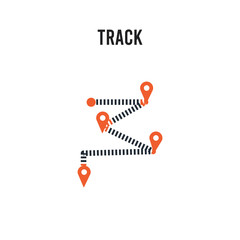 Track vector icon on white background. Red and black colored Track icon. Simple element illustration sign symbol EPS