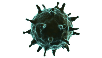 Molecule of the virus on white background 3d rendering illustration
