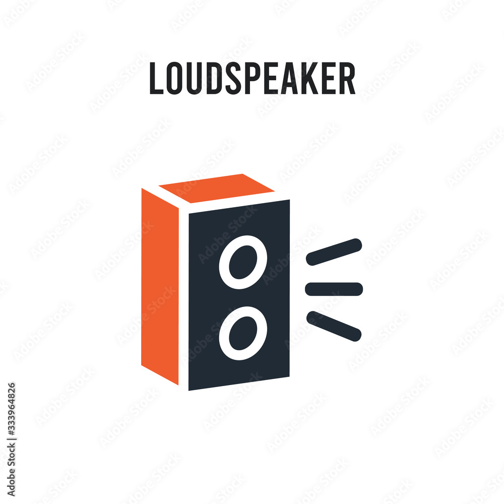 Poster loudspeaker vector icon on white background. red and black colored loudspeaker icon. simple element 