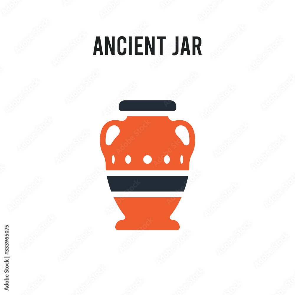 Poster ancient jar vector icon on white background. red and black colored ancient jar icon. simple element 