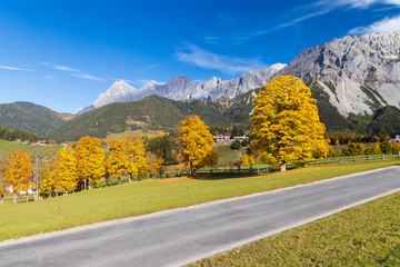 Fototapeta na wymiar autumn landscape of Dachstein region, Austria