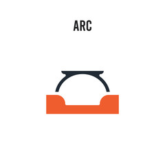 Arc vector icon on white background. Red and black colored Arc icon. Simple element illustration sign symbol EPS
