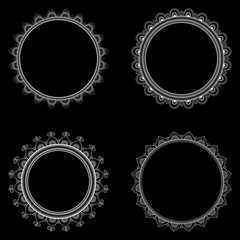 Ethnic ornament for greeting card, Henna drawing and tattoo template. Vector illustration