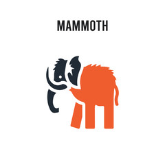 Mammoth vector icon on white background. Red and black colored Mammoth icon. Simple element illustration sign symbol EPS