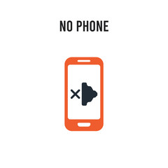 No phone vector icon on white background. Red and black colored No phone icon. Simple element illustration sign symbol EPS