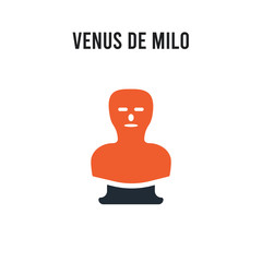 Venus de milo vector icon on white background. Red and black colored Venus de milo icon. Simple element illustration sign symbol EPS