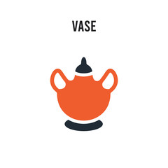 Vase vector icon on white background. Red and black colored Vase icon. Simple element illustration sign symbol EPS