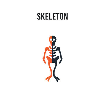 Skeleton vector icon on white background. Red and black colored Skeleton icon. Simple element illustration sign symbol EPS