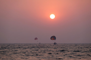 Sunset at Candolim Beach, North Goa, India