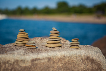 stack of stones on the beach