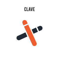 Clave vector icon on white background. Red and black colored Clave icon. Simple element illustration sign symbol EPS