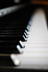 Fototapeta na wymiar Closeup of a piano keyboard