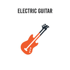 Electric guitar vector icon on white background. Red and black colored Electric guitar icon. Simple element illustration sign symbol EPS