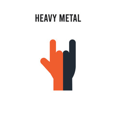 Heavy metal vector icon on white background. Red and black colored Heavy metal icon. Simple element illustration sign symbol EPS