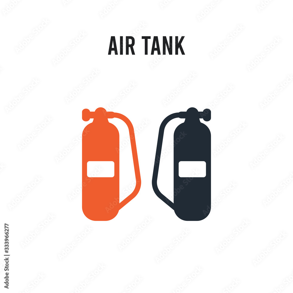 Wall mural air tank vector icon on white background. red and black colored air tank icon. simple element illust