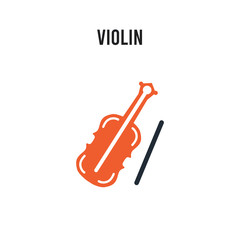 Violin vector icon on white background. Red and black colored Violin icon. Simple element illustration sign symbol EPS
