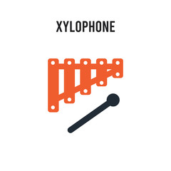 Xylophone vector icon on white background. Red and black colored Xylophone icon. Simple element illustration sign symbol EPS