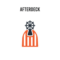 afterdeck vector icon on white background. Red and black colored afterdeck icon. Simple element illustration sign symbol EPS