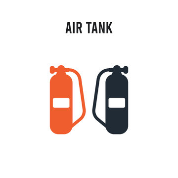 Air Tank vector icon on white background. Red and black colored Air Tank icon. Simple element illustration sign symbol EPS