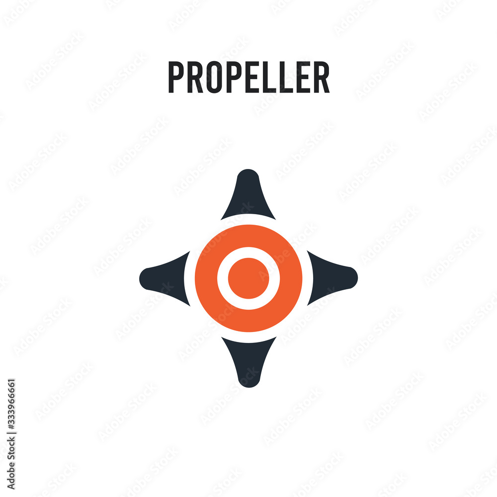 Poster propeller vector icon on white background. red and black colored propeller icon. simple element illu