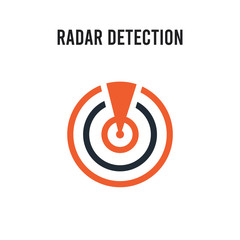 Radar detection vector icon on white background. Red and black colored Radar detection icon. Simple element illustration sign symbol EPS