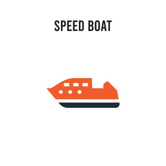 Speed boat vector icon on white background. Red and black colored Speed boat icon. Simple element illustration sign symbol EPS