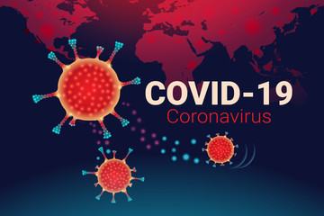 Obraz na płótnie Canvas Covid-19 Coronavirus concept, Invasion of germs and viruses that are spread throughout the world