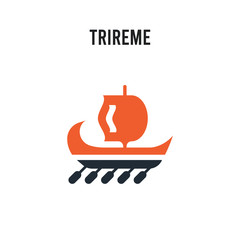 Obraz premium trireme vector icon on white background. Red and black colored trireme icon. Simple element illustration sign symbol EPS