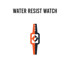 Water Resist Watch vector icon on white background. Red and black colored Water Resist Watch icon. Simple element illustration sign symbol EPS