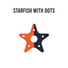 Starfish with dots vector icon on white background. Red and black colored Starfish with dots icon. Simple element illustration sign symbol EPS