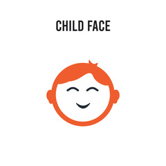 Child face vector icon on white background. Red and black colored Child face icon. Simple element illustration sign symbol EPS