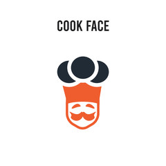 Cook face vector icon on white background. Red and black colored Cook face icon. Simple element illustration sign symbol EPS
