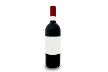 mockup of a bottle of wine with the white label and white background