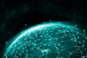 Global network modern creative telecommunication and internet connection. Concept of 5G wireless...