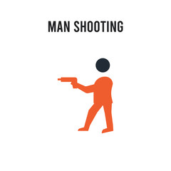 man Shooting vector icon on white background. Red and black colored man Shooting icon. Simple element illustration sign symbol EPS