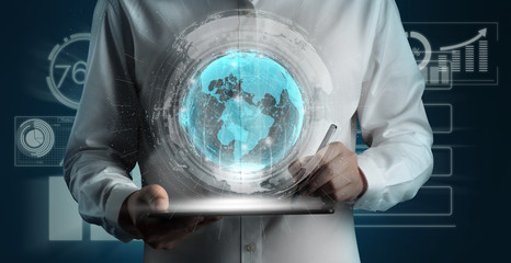 The modern creative telecommunication and internet network connect in smart city. Concept of 5G wireless digital connection and internet of things future.