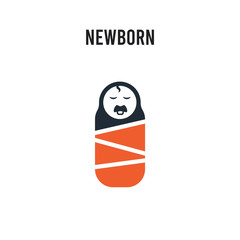 Newborn vector icon on white background. Red and black colored Newborn icon. Simple element illustration sign symbol EPS