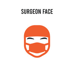 Surgeon face vector icon on white background. Red and black colored Surgeon face icon. Simple element illustration sign symbol EPS