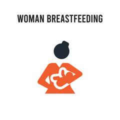 Woman Breastfeeding vector icon on white background. Red and black colored Woman Breastfeeding icon. Simple element illustration sign symbol EPS