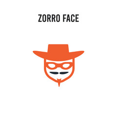 Zorro face vector icon on white background. Red and black colored Zorro face icon. Simple element illustration sign symbol EPS