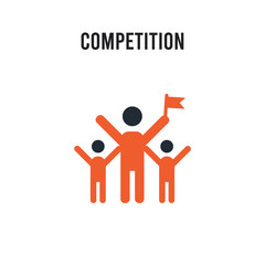 Competition vector icon on white background. Red and black colored Competition icon. Simple element illustration sign symbol EPS