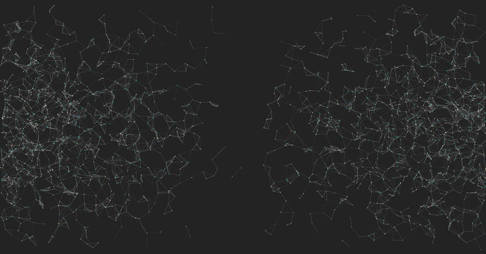Network Mesh Random Procedural Art background illustration
