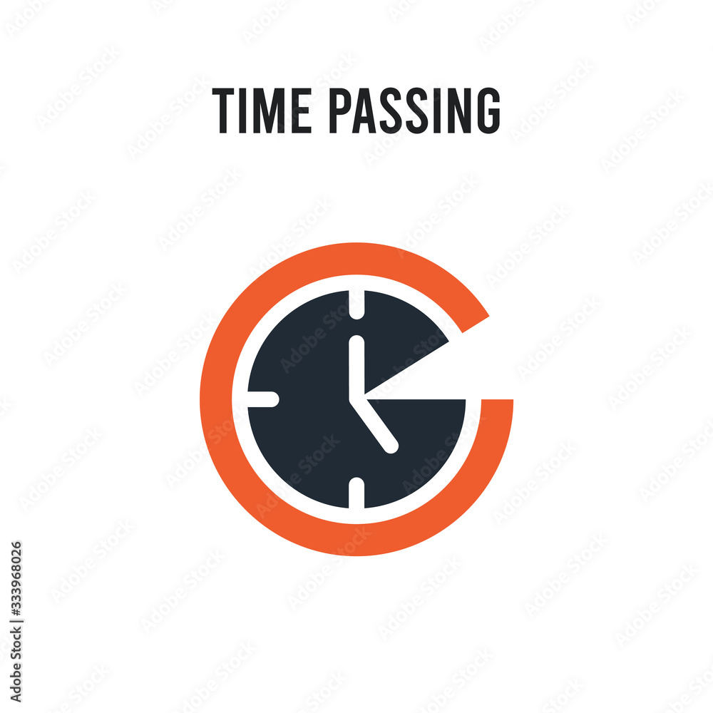 Poster time passing vector icon on white background. red and black colored time passing icon. simple elemen
