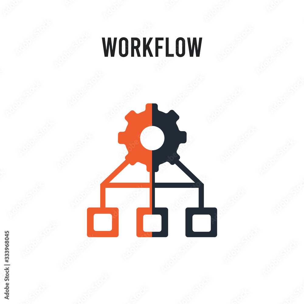 Poster workflow vector icon on white background. red and black colored workflow icon. simple element illust