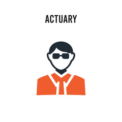 Actuary vector icon on white background. Red and black colored Actuary icon. Simple element illustration sign symbol EPS