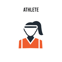 athlete vector icon on white background. Red and black colored athlete icon. Simple element illustration sign symbol EPS