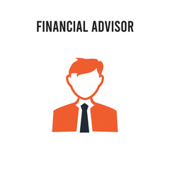 Financial Advisor vector icon on white background. Red and black colored Financial Advisor icon. Simple element illustration sign symbol EPS